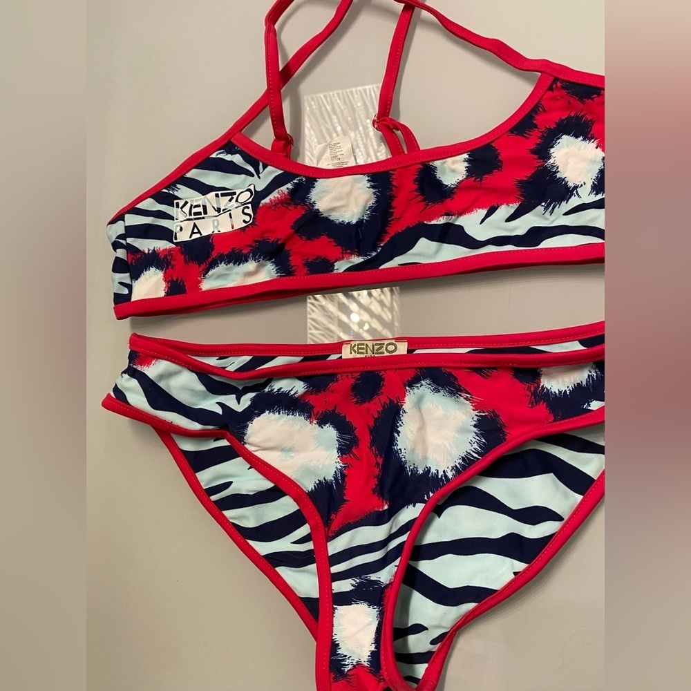 Kenzo Vibrant Red and Blue Bikini set NWOT - Picture 3 of 6